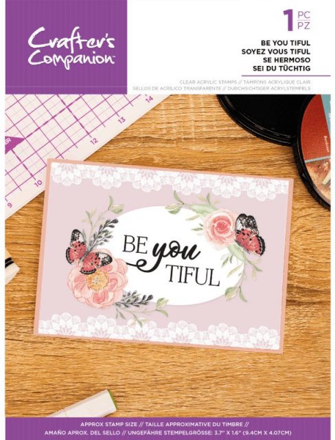 Crafter's Companion Crafter's Companion Quirky Sentiment Stamps - Be You Tiful – 4 for £8.99
