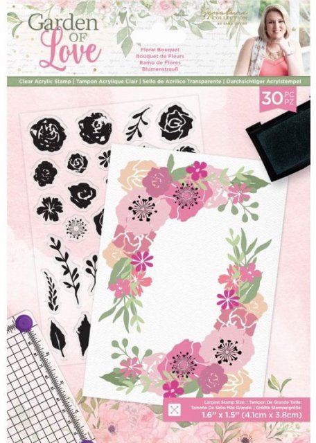 Crafter's Companion Sara Signature - Garden of Love - Acrylic Stamp - Floral Bouquet
