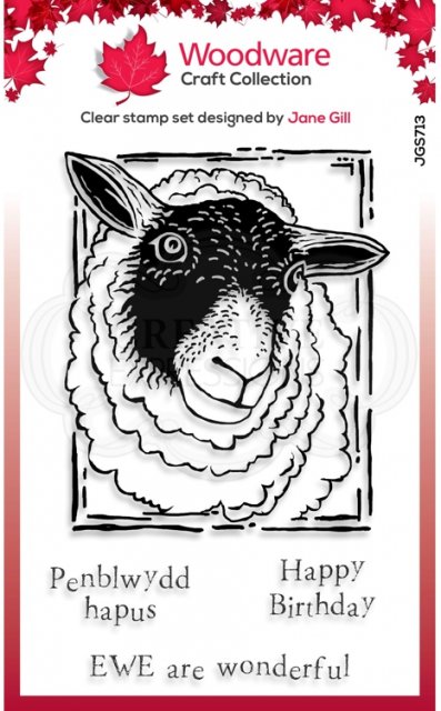 Woodware Woodware Clear Stamp - Lino Cut - Sheep 4 in x 6 in Clear Stamp