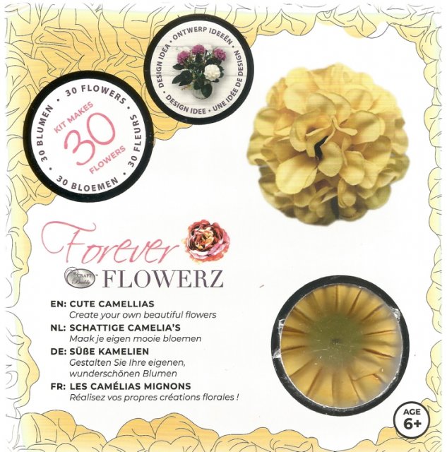 Craft Buddy Craft Buddy Forever Flowerz Cute Camellias - Yellow FF01YL - Makes 30 Flowers