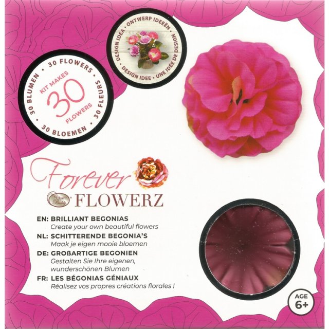 Craft Buddy Craft Buddy Forever Flowerz Brilliant Begonias - Fuschia FF07FS - Makes 30 Flowers