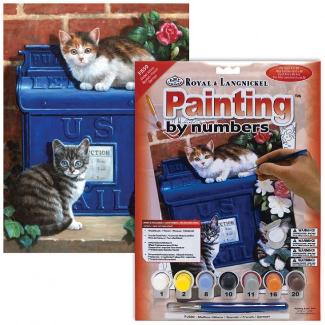 Royal & Langnickel Royal & Langnickel Painting By Numbers Mailbox Kittens A4 Art Kit