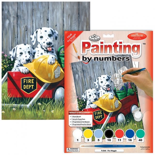 Royal & Langnickel Royal & Langnickel Painting By Numbers Fire Waggin A4 Art Kit