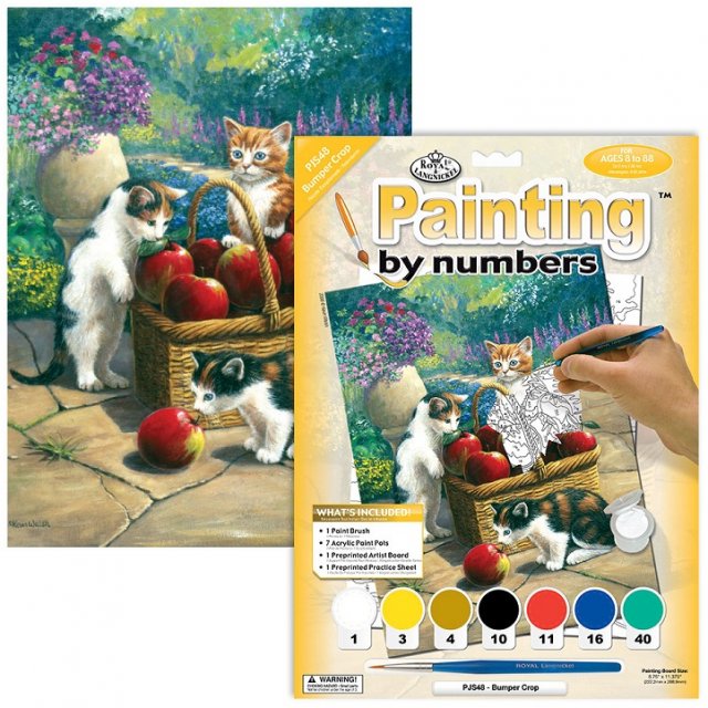 Royal & Langnickel Royal & Langnickel Painting By Numbers Bumper Crop Cats A4 Art Kit