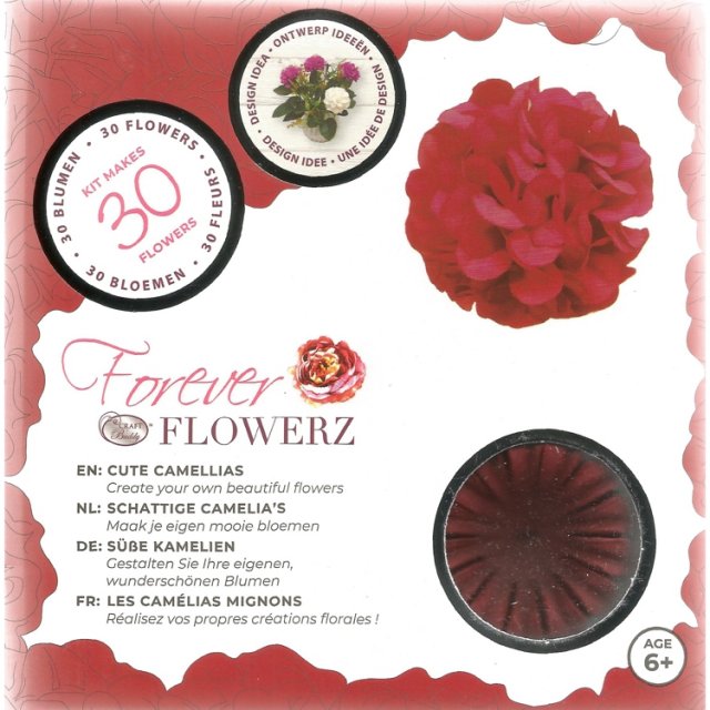 Craft Buddy Craft Buddy Forever Flowerz Cute Camellias - Burgundy FF01BG - Makes 30 Flowers