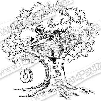 Stampendous Stampendous Tree House Cling Rubber Stamps