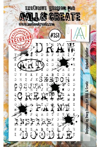 Aall & Create Aall & Create A7 Stamp #351 - Alphabet Splatter