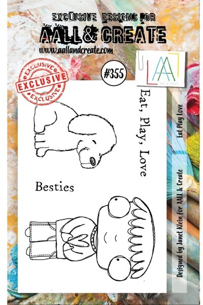 Aall & Create Aall & Create A7 Stamp #355 - Eat Play Love