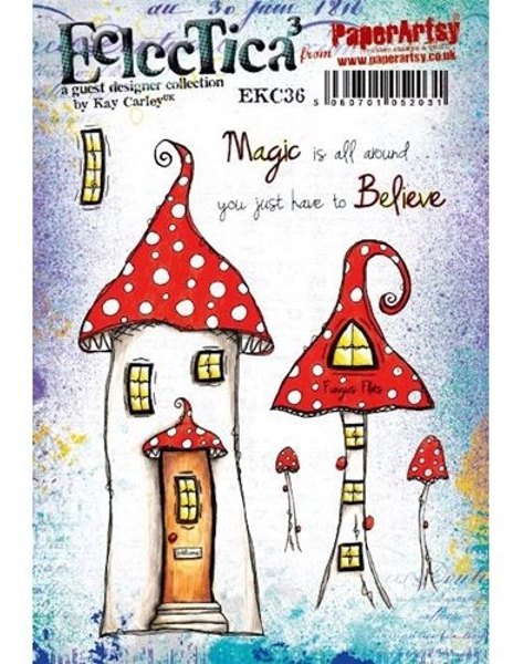 PaperArtsy PaperArtsy Red Rubber Cling Mounted A5 Stamp - Eclectica³ - Kay Carley - EKC36