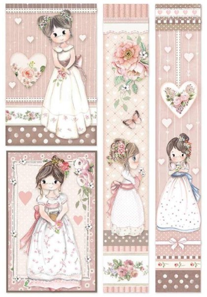 Stamperia Stamperia A4 Rice Paper Packed Little Girl Frames DFSA4452 4 For £9.99