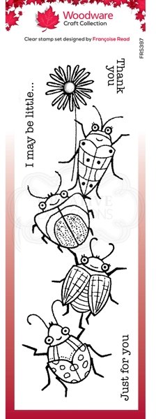 Woodware Woodware Beetle Flower 8 in x 2.6 in Clear stamp