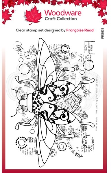 Woodware Woodware Clear Singles Dancing Beetle 4 in x 6 in Clear Stamp