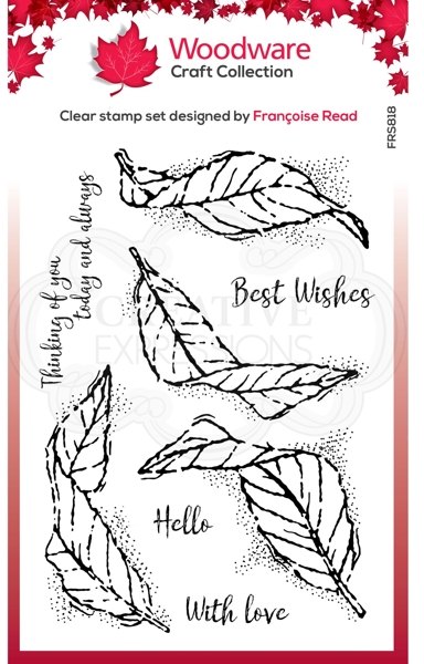 Woodware Woodware Clear Singles Fluttering Leaves 4 in x 6 in Clear Stamp