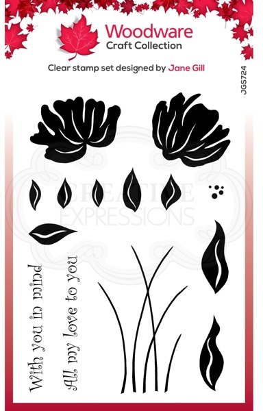 Woodware Woodware Peony Set 4 in x 6 in Clear Stamp
