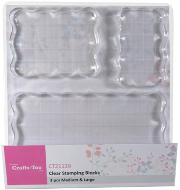 Crafts Too Crafts Too Set of 3 Clear Stamping Blocks Medium & Large