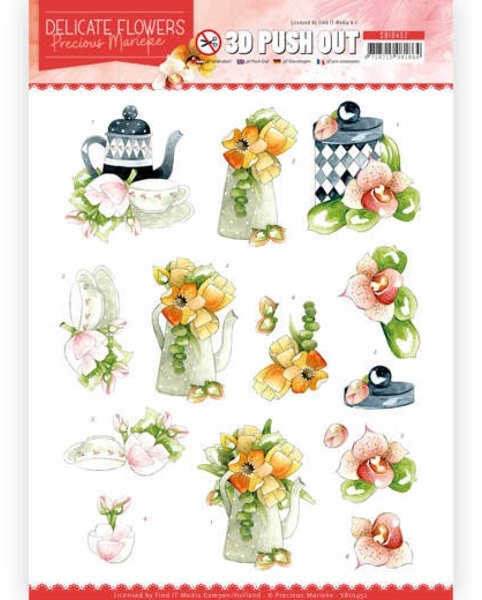 Precious Marieke Precious Marieke - Delicate Flowers 3D Push Out Set Of 4