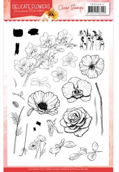 Precious Marieke Precious Marieke Delicate Flowers Clear Stamp