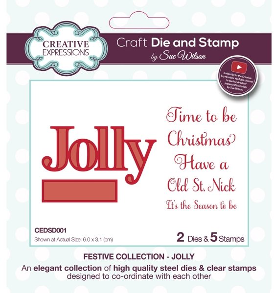 Creative Expressions Sue Wilson Festive Jolly Die & Stamp