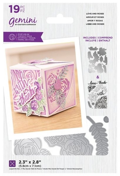 Crafter's Companion Gemini - Stamp & Die - Love and Roses - CLEARANCE