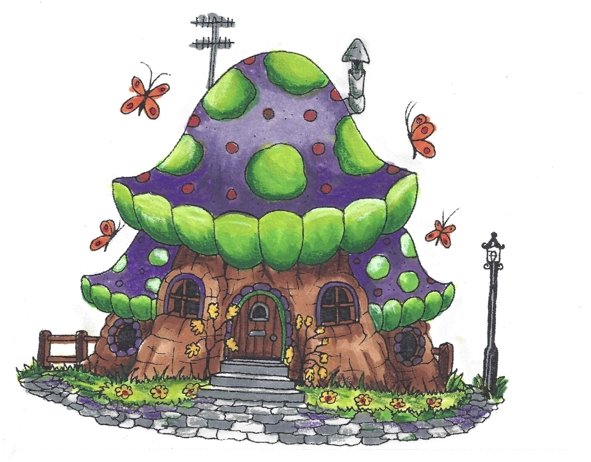 Riley & Co Riley & Co Mushroom Lane - Butterfly House Stamp ML-2423