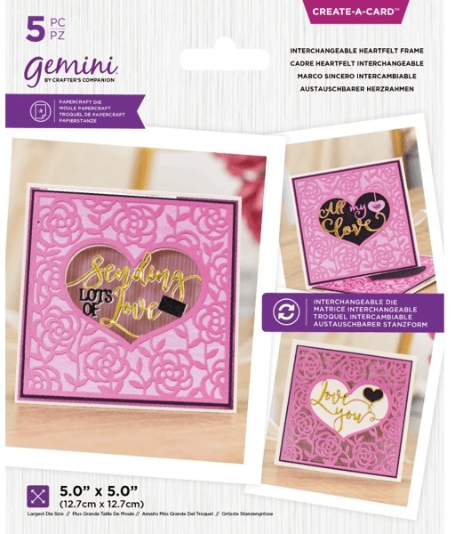 Crafter's Companion Gemini Create A Card Die - Interchangeable Heartfelt Frame