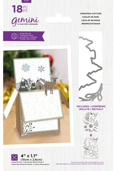 Crafter's Companion Gemini Pop-Up Box Stamp & Die - Christmas Cottage