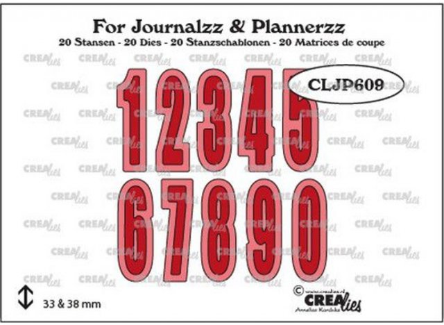 Crealies Crealies Journalzz & Plannerzz Die CLJP609 Numbers with Shadows