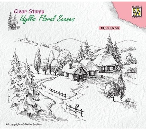 Nellie Snellen Nellie's Choice - Clear Stamp - Idyllic Wintery Scene IFS026