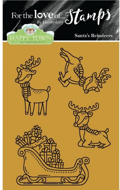 Hunkydory Hunkydory Happy Town Stamp Set - Santa's Reindeers