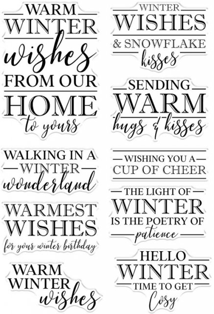 Crafter's Companion Crafters Companion Clear Acrylic Verse Stamps - Warmest Wishes