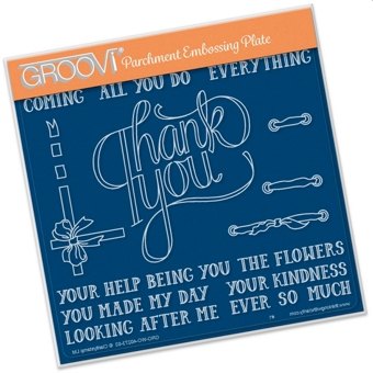 Clarity ClarityStamp Groovi Parchment Embossing Plate Thank You A5
