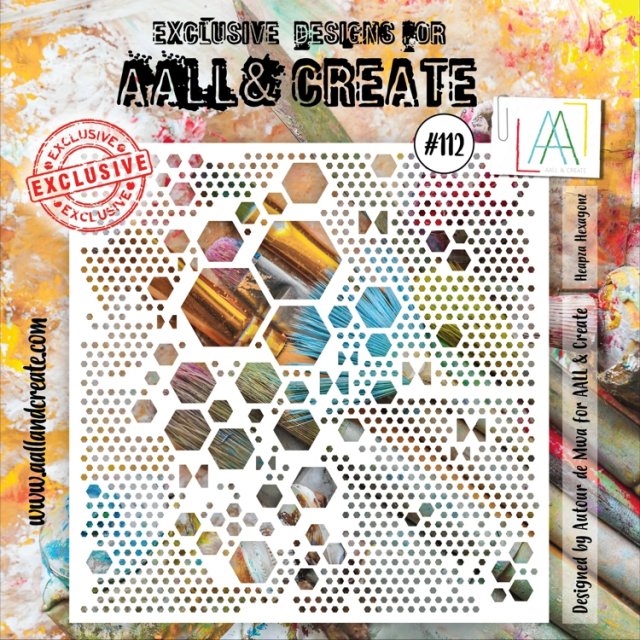 Aall & Create Aall & Create 6x6 Stencil #112 - Heapza Hexagonz