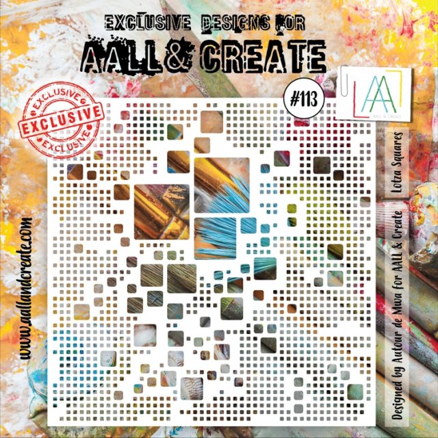 Aall & Create Aall & Create 6x6 Stencil #113 - Lotza Squares