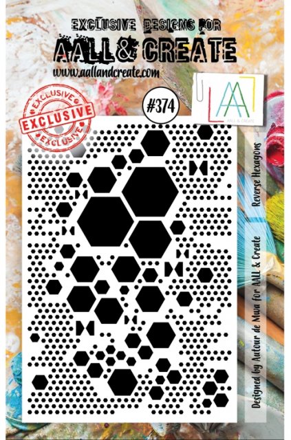 Aall & Create Aall & Create A7 Stamp #374 - Reverse Hexagons