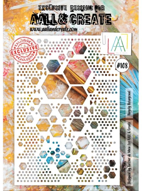 Aall & Create Aall & Create A4 Stencil #108 - Hugely Hexagonal