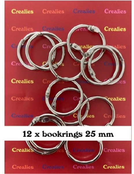 Crealies Crealies Book rings 25 mm (12x) CLJP725