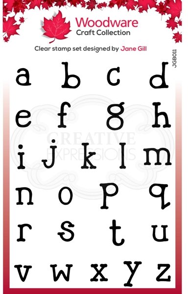 Woodware Woodware Clear Singles Quirky Typewriter Alphabet Lowercase A5 Stamp JGB011