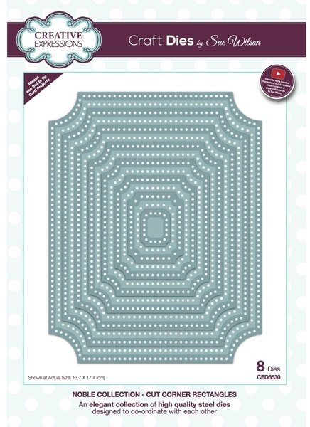 Creative Expressions Sue Wilson Noble Collection Cut Corner Rectangles Craft Die