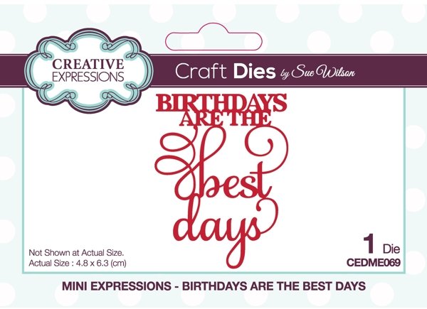 Creative Expressions Sue Wilson Mini Expressions Birthdays Are The Best Days Craft Die
