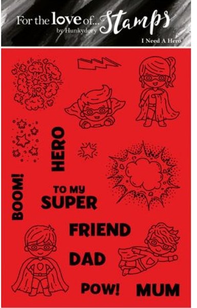 Hunkydory Hunkydory For the Love of Stamps - I Need A Hero A6 Stamp Set