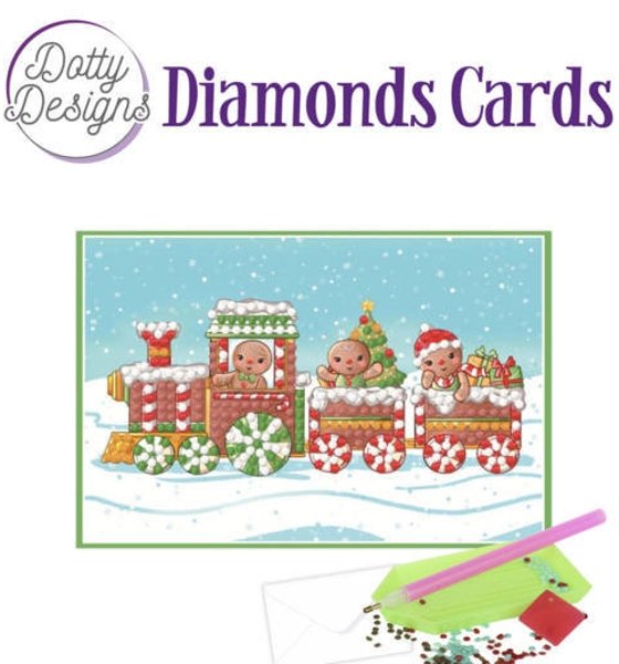Find It Media Dotty Designs Diamonds Cards - Christmas Train DDDC1009
