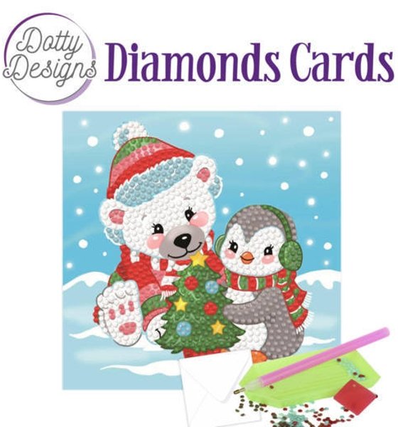 Find It Media Dotty Designs Diamonds Cards - Christmas Bear