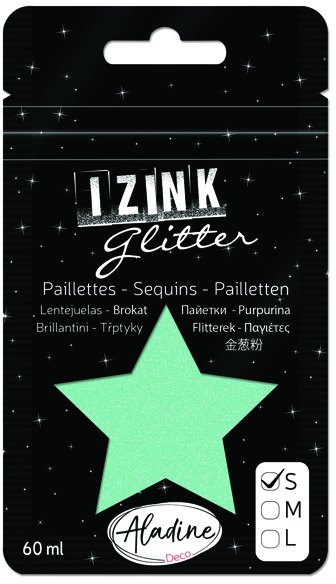 Aladine Izink Superfine Glitter - Vert Pastel (Pastel Green) 4 For £10.99