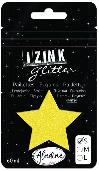 Aladine Izink Superfine Glitter - Jaune (Yellow) 4 For £10.99
