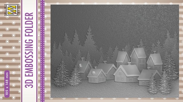 Nellie Snellen Nellie Snellen 3D Embossing Folder - Snowy Village EF3D017