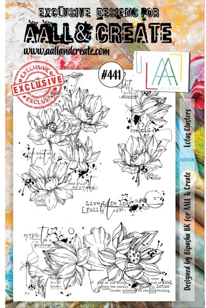 Aall & Create Aall & Create A5 Stamp #441 - Lotus Clusters