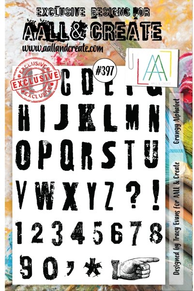 Aall & Create Aall & Create A5 Stamp #397 - Grungy Alphabet