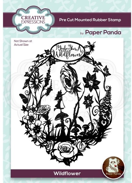 Creative Expressions Creative Expressions Paper Panda Wildflower 4.0 in x 5.2 in Pre Cut Rubber Stamp