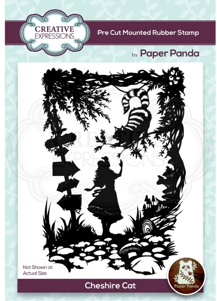 Creative Expressions Creative Expressions Paper Panda Cheshire Cat 3.9 in x 5.5 in Pre Cut Rubber Stamp