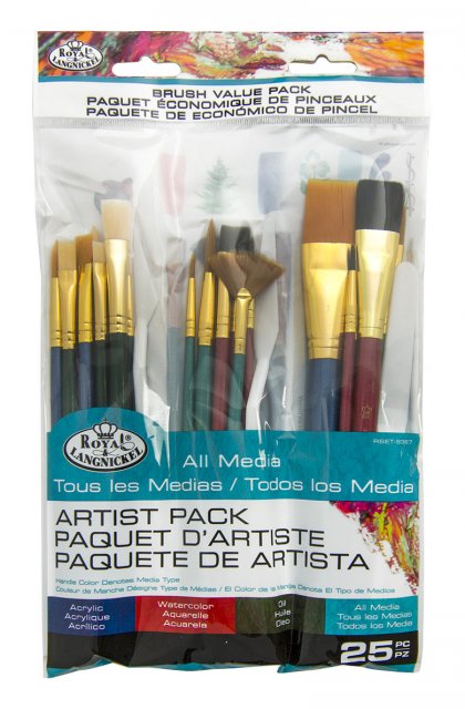 Royal & Langnickel Royal & Langnickel 25 Piece Oil Watercolour & Acrylic Paint Brush Art Set RSET-9387